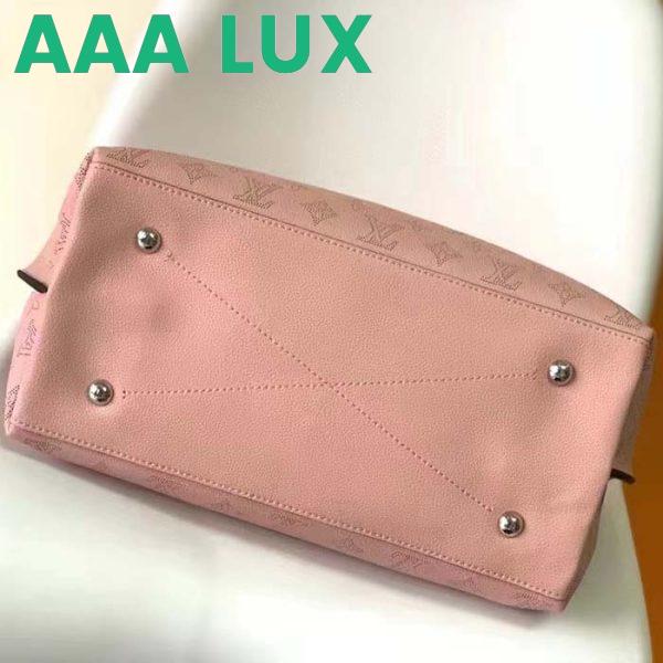 Replica Louis Vuitton LV Women Carmel Hobo Bag Pink Mahina Perforated Calfskin Leather 6
