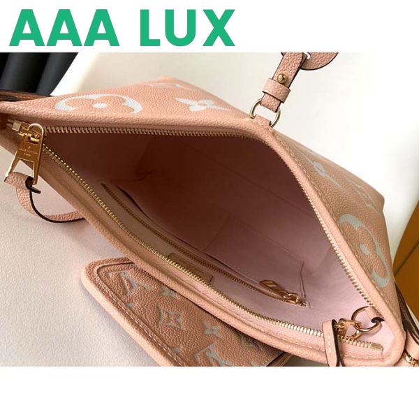 Replica Louis Vuitton LV Women CarryAll PM Bag Pink Beige Embossed Supple Grained Cowhide Leather 7
