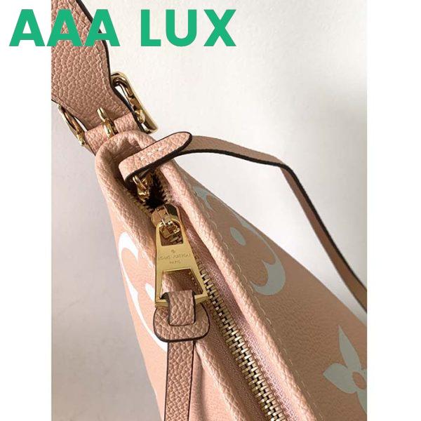 Replica Louis Vuitton LV Women CarryAll PM Bag Pink Beige Embossed Supple Grained Cowhide Leather 10