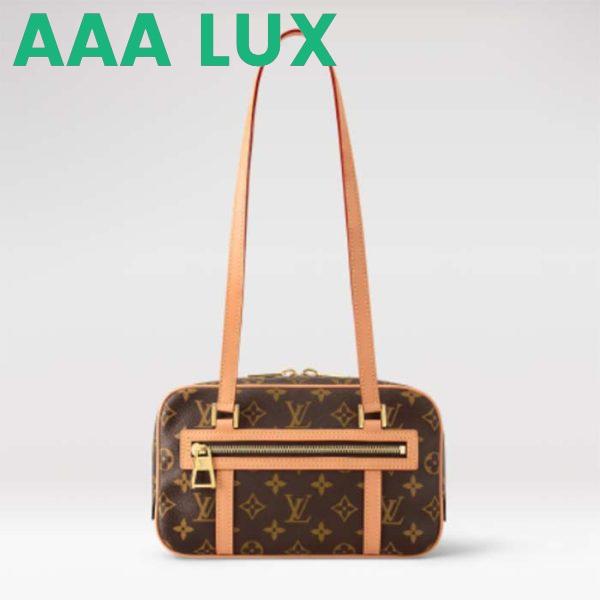 Replica Louis Vuitton LV Women Cité Handbag Monogram Coated Canvas Cowhide Leather