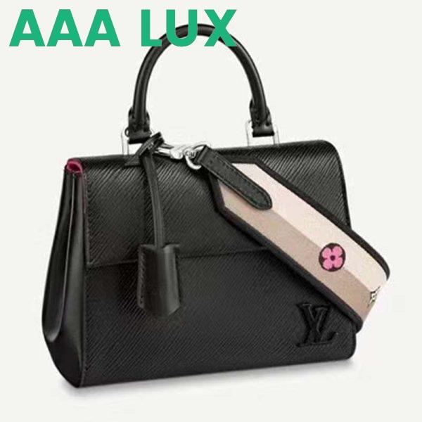 Replica Louis Vuitton LV Women Cluny Mini Handbag Black Epi Grained Cowhide Leather
