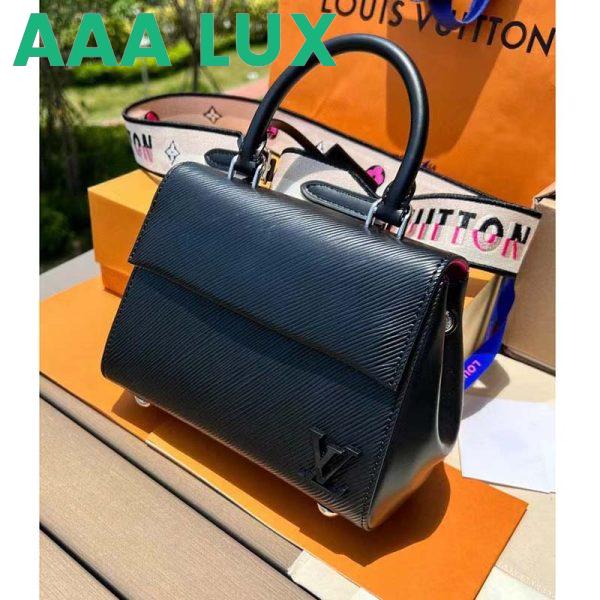 Replica Louis Vuitton LV Women Cluny Mini Handbag Black Epi Grained Cowhide Leather 4