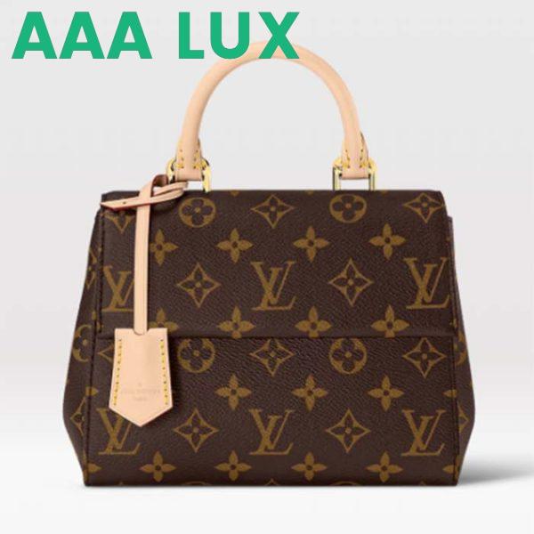 Replica Louis Vuitton LV Women Cluny Mini Handbag Monogram Coated Canvas Cowhide Leather