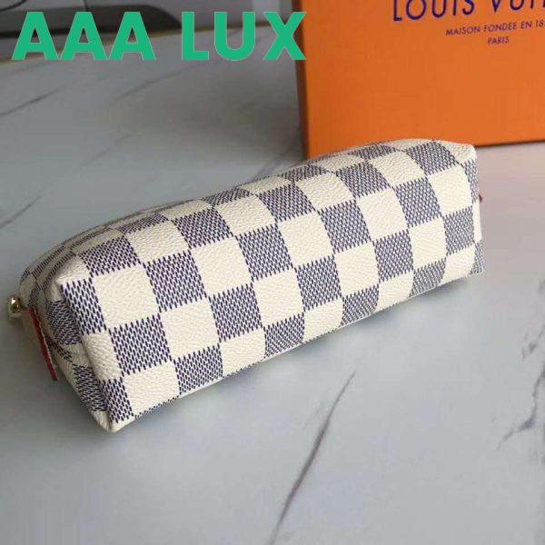 Replica Louis Vuitton LV Women Cosmetic Pouch Damier Azur Canvas-Grey 6