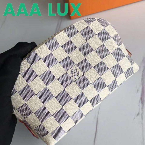 Replica Louis Vuitton LV Women Cosmetic Pouch Damier Azur Canvas-Grey 7