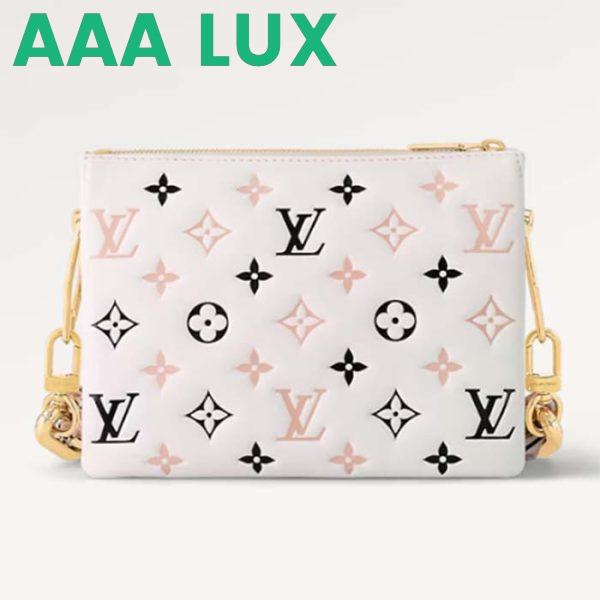 Replica Louis Vuitton LV Women Coussin BB Handbag Tricolor Bag Beige Lambskin