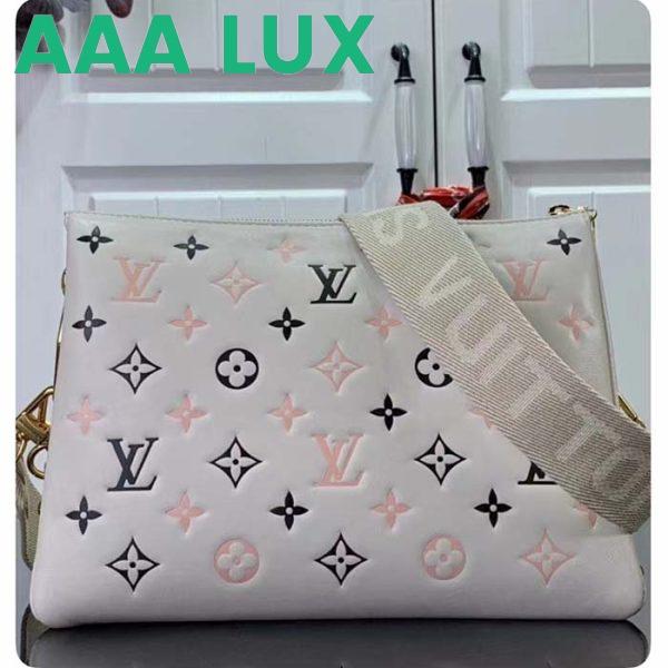 Replica Louis Vuitton LV Women Coussin BB Handbag Tricolor Bag Beige Lambskin 4