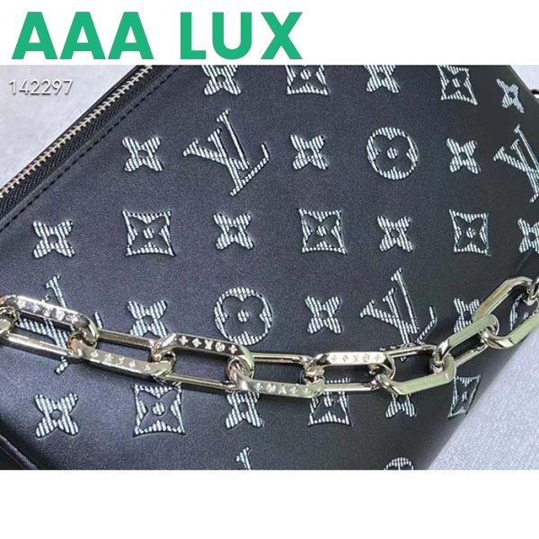 Replica Louis Vuitton LV Women Coussin MM Handbag Black Gray Lambskin 10