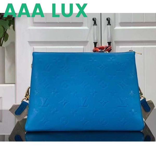 Replica Louis Vuitton LV Women Coussin MM Handbag Blue Lambskin Zip Closure 3