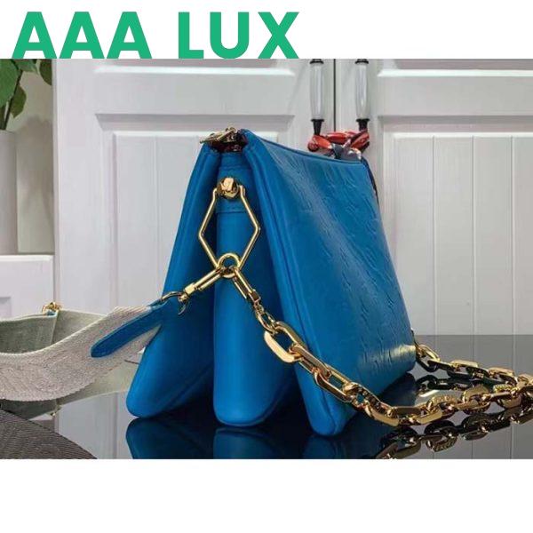 Replica Louis Vuitton LV Women Coussin MM Handbag Blue Lambskin Zip Closure 6