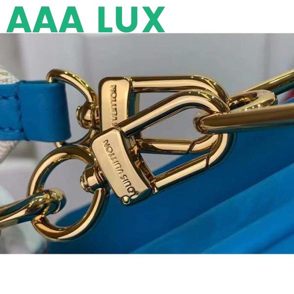 Replica Louis Vuitton LV Women Coussin MM Handbag Blue Lambskin Zip Closure 13