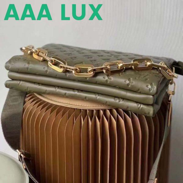 Replica Louis Vuitton LV Women Coussin MM Handbag Khaki Monogram Embossed Puffy Lambskin 6