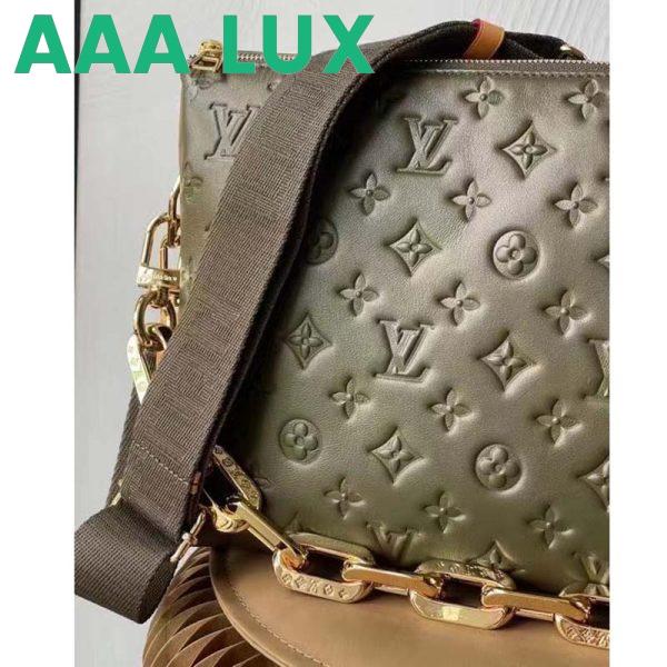 Replica Louis Vuitton LV Women Coussin MM Handbag Khaki Monogram Embossed Puffy Lambskin 7