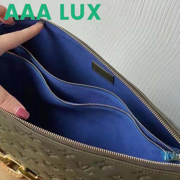 Replica Louis Vuitton LV Women Coussin MM Handbag Khaki Monogram Embossed Puffy Lambskin 10