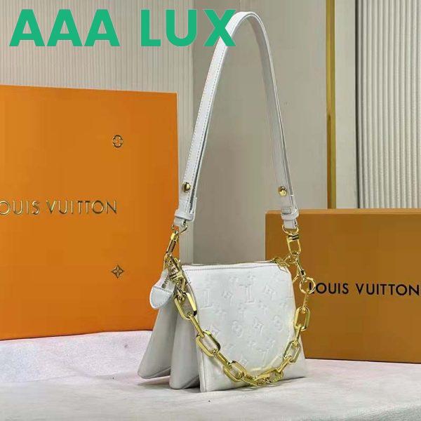 Replica Louis Vuitton LV Women Coussin PM Cream Monogram-Embossed Puffy Lambskin Calfskin 5