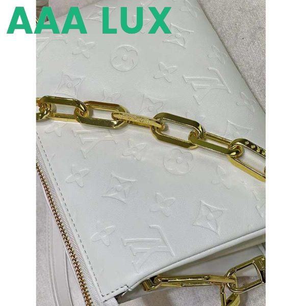 Replica Louis Vuitton LV Women Coussin PM Cream Monogram-Embossed Puffy Lambskin Calfskin 10
