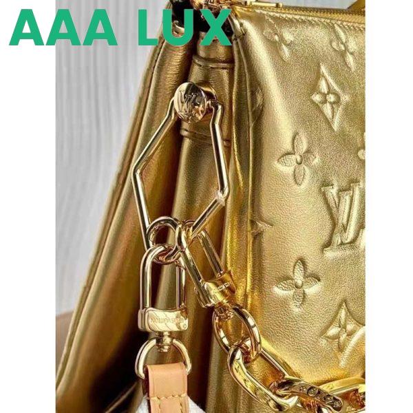 Replica Louis Vuitton LV Women Coussin PM Gold Monogram-Embossed Puffy Lambskin Calfskin 11