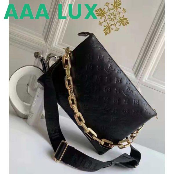 Replica Louis Vuitton LV Women Coussin PM Handbag Black Monogram Embossed Puffy Lambskin 7