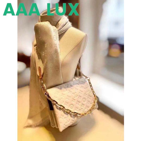 Replica Louis Vuitton LV Women Coussin PM Handbag Cream Monogram-Embossed Puffy Lambskin Calfskin 13