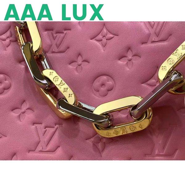 Replica Louis Vuitton LV Women Coussin PM Handbag Rose Bonbon Pink Lambskin Zip Closure 7