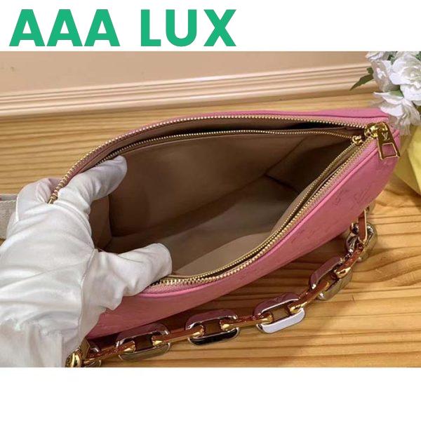 Replica Louis Vuitton LV Women Coussin PM Handbag Rose Bonbon Pink Lambskin Zip Closure 8
