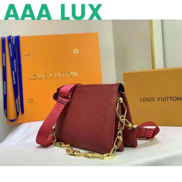 Replica Louis Vuitton LV Women Coussin PM Handbag Wine Monogram Embossed Puffy Lambskin 5