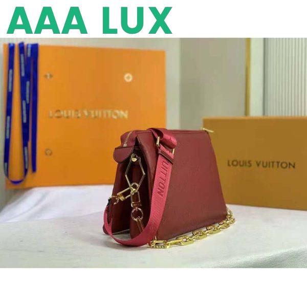 Replica Louis Vuitton LV Women Coussin PM Handbag Wine Monogram Embossed Puffy Lambskin 6