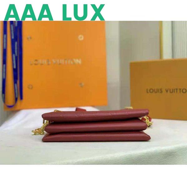 Replica Louis Vuitton LV Women Coussin PM Handbag Wine Monogram Embossed Puffy Lambskin 7