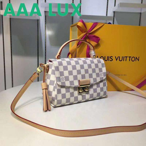 Replica Louis Vuitton LV Women Croisette Handbag in Damier Azur Coasted Canvas-Sandy 4