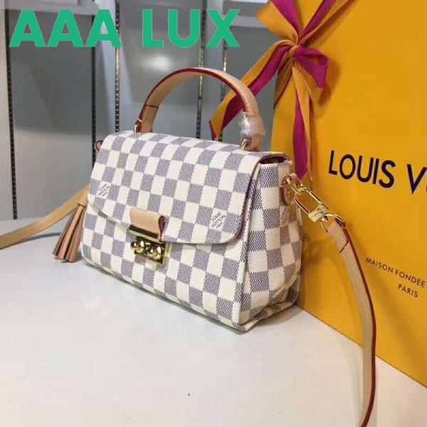Replica Louis Vuitton LV Women Croisette Handbag in Damier Azur Coasted Canvas-Sandy 5
