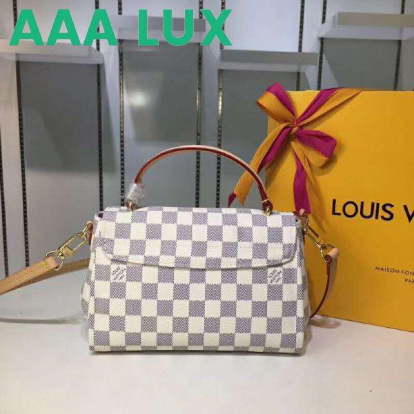 Replica Louis Vuitton LV Women Croisette Handbag in Damier Azur Coasted Canvas-Sandy 7