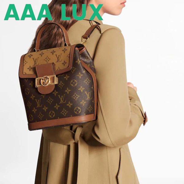 Replica Louis Vuitton LV Women Dauphine Backpack PM Monogram Canvas-Brown 8