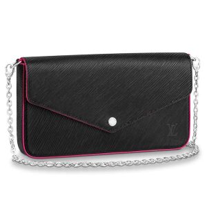 Replica Louis Vuitton LV Women Félicie Pochette Bag in Elegant Black Leather
