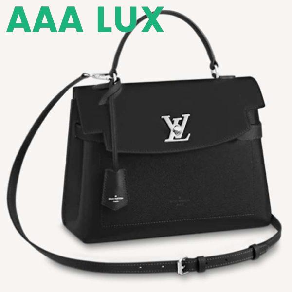 Replica Louis Vuitton LV Women Lockme Ever MM Handbag Black Soft Grained Calfskin