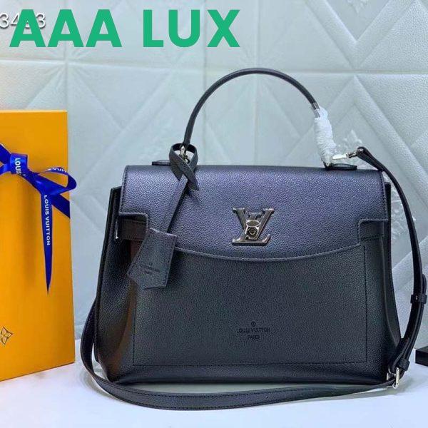 Replica Louis Vuitton LV Women Lockme Ever MM Handbag Black Soft Grained Calfskin 3