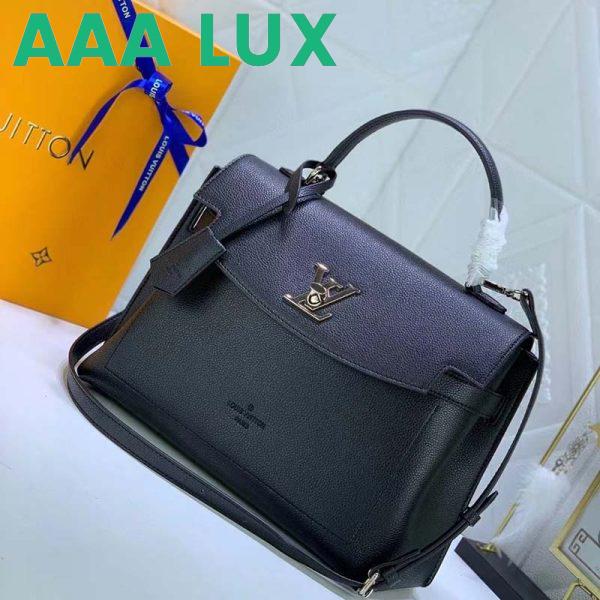 Replica Louis Vuitton LV Women Lockme Ever MM Handbag Black Soft Grained Calfskin 4