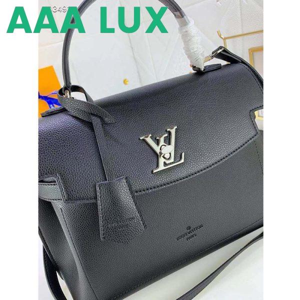Replica Louis Vuitton LV Women Lockme Ever MM Handbag Black Soft Grained Calfskin 6