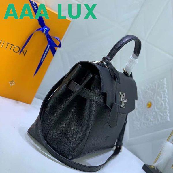 Replica Louis Vuitton LV Women Lockme Ever MM Handbag Black Soft Grained Calfskin 8