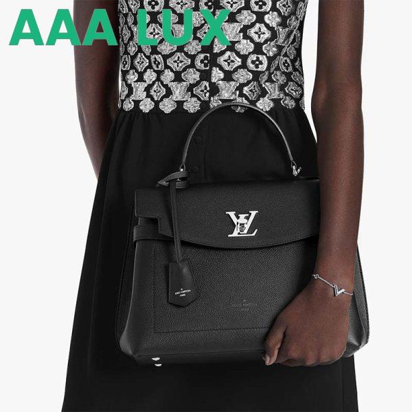 Replica Louis Vuitton LV Women Lockme Ever MM Handbag Black Soft Grained Calfskin 12