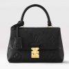 Replica Louis Vuitton LV Women Madeleine BB Handbag Black Monogram Empreinte Grained Cowhide