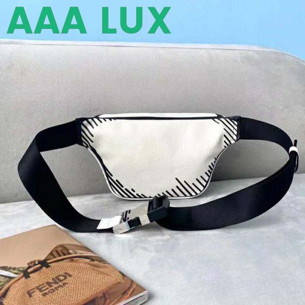 Replica Fendi Unisex Belt Bag White Canvas Belt Bag Adjustable Belt 5