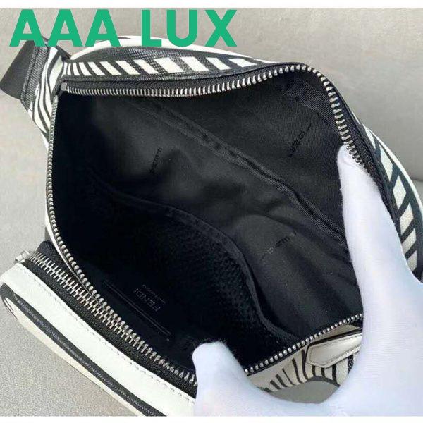 Replica Fendi Unisex Belt Bag White Canvas Belt Bag Adjustable Belt 8