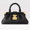 Replica Louis Vuitton LV Women Monogram Clutch Black Calfskin Leather S-Lock