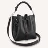 Replica Louis Vuitton LV Women Muria Bucket Bag Black Mahina Perforated Calf Leather