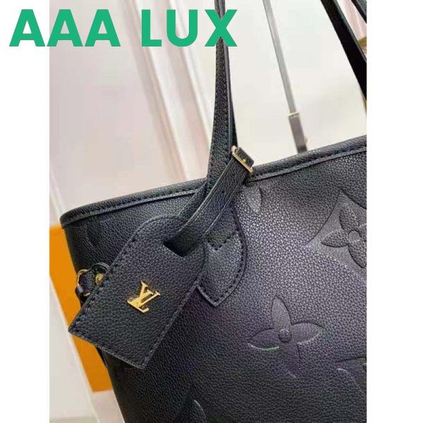 Replica Louis Vuitton LV Women Neverfull MM Tote Black Embossed Cowhide Leather 9