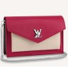 Replica Louis Vuitton LV Women Mylockme Chain Pochette Red Soft Grained Calfskin