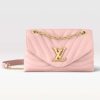 Replica Louis Vuitton LV Women New Wave Chain Bag MM Handbag Pink Smooth Cowhide