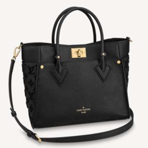 Replica Louis Vuitton LV Women On My Side MM Tote Black Twist Calfskin Monogram Nappa Softy Leather 2
