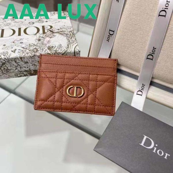 Replica Dior Unisex CD Dior Caro Five Slot Card Holder Medium Tan Supple Cannage Calfskin 6