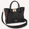 Replica Louis Vuitton LV Women On My Side PM Handbag Black Monogram Coated Canvas Calf